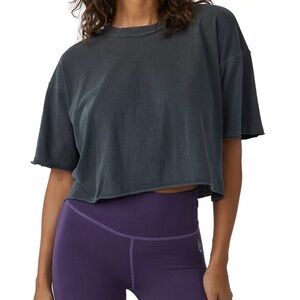 Women's Green/Blue Cropped T-Shirt
